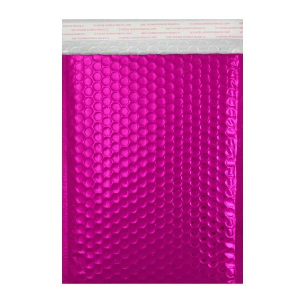 Hot Pink Gloss Metallic Bubble Bags Pocket Peel and Seal